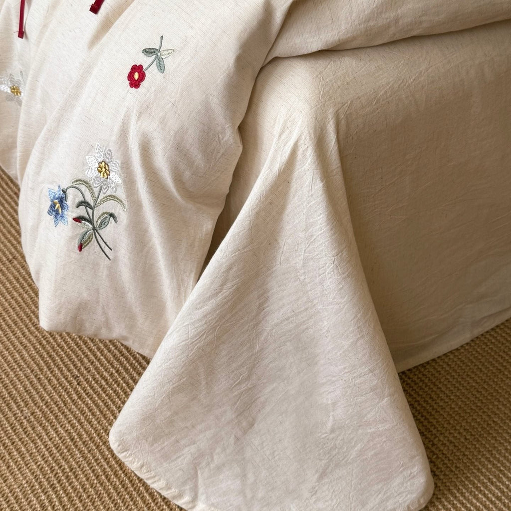 Wildflower Knot Linen Cotton Bedding Set