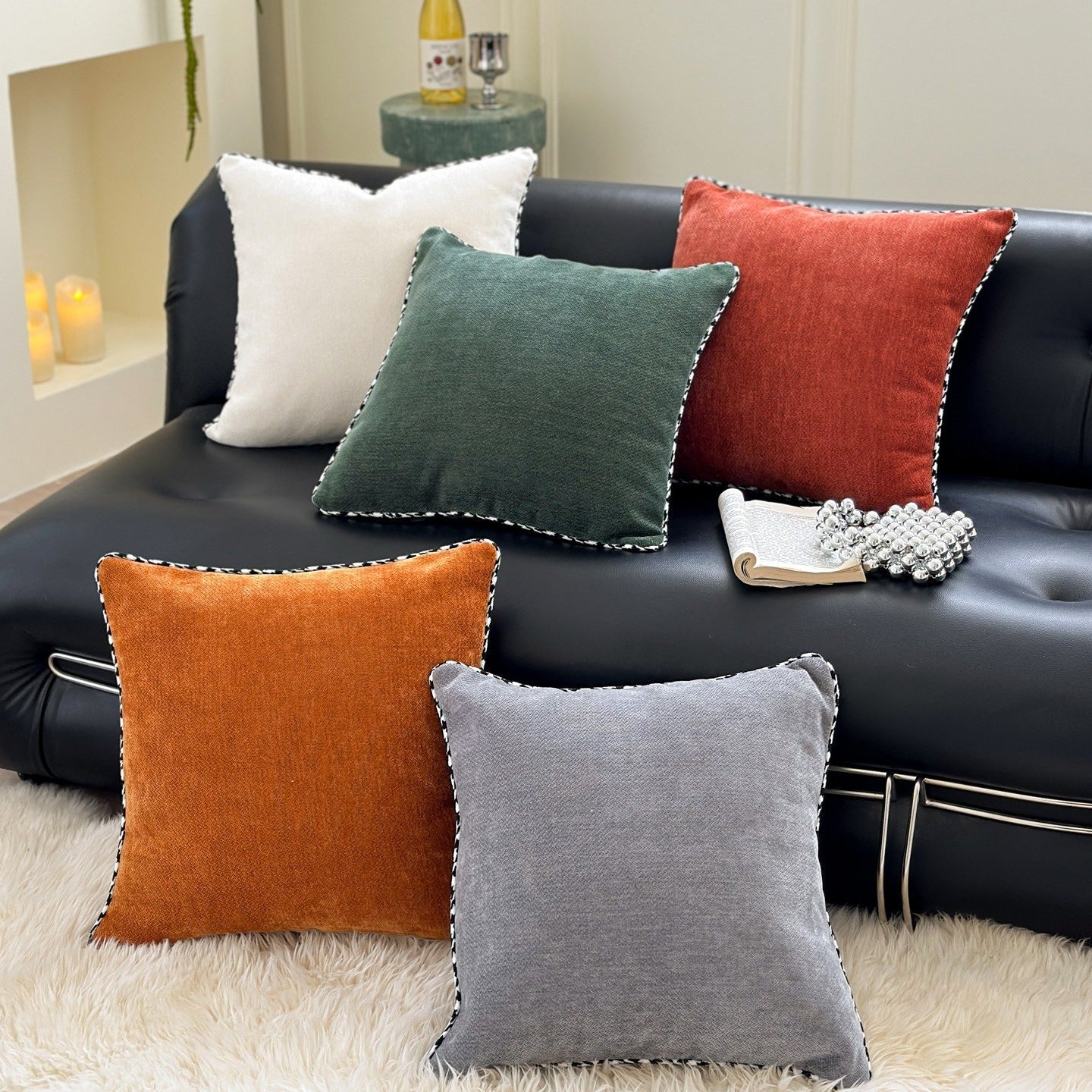 Whipstitch Chenille Cushion