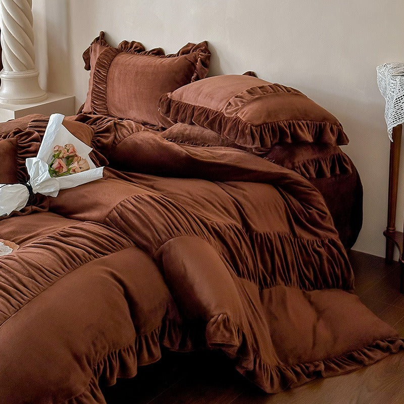Chateau Ruffle Velvet Bedding Set