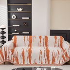 Warm Orange Artistic Stripes Sofa Cover
