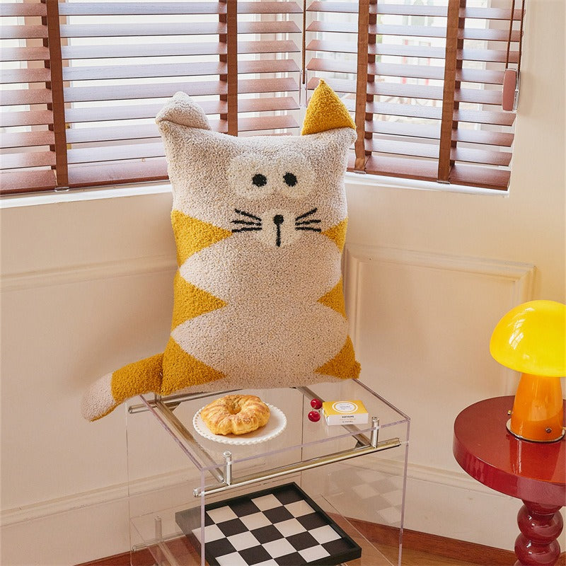 Whimsical Tabby Cat Cushion