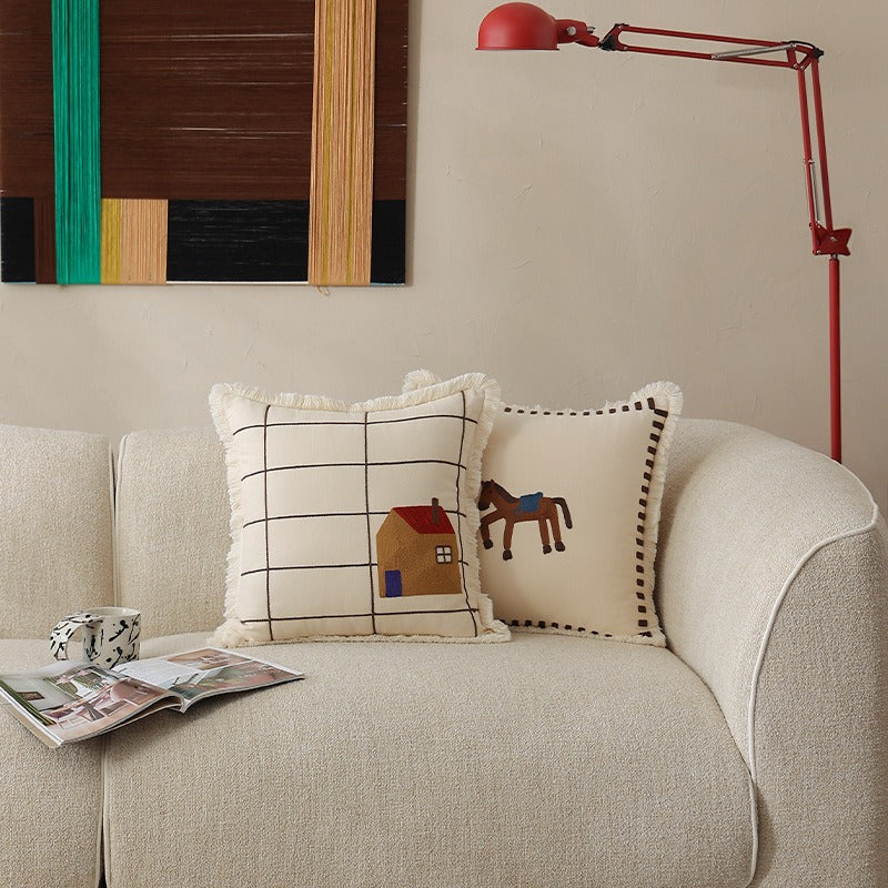 Pasture Tales Embroidered Cushion