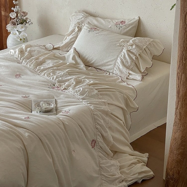 Old Rose Embroidery Bedding Set