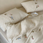 Vivid Floral Cotton Linen Bedding Set