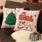 Xmas Pom-Pom Square Cushion