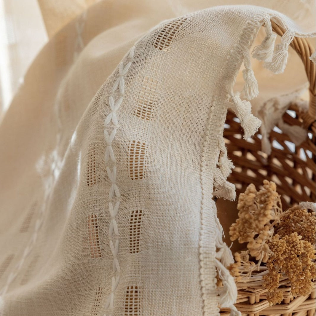 Light Filter Lattice Tassel Curtain