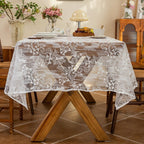 Sheer Lace Floral Tablecloth