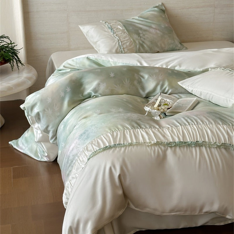 Green Moldy Leaf Lyocell Bedding Set
