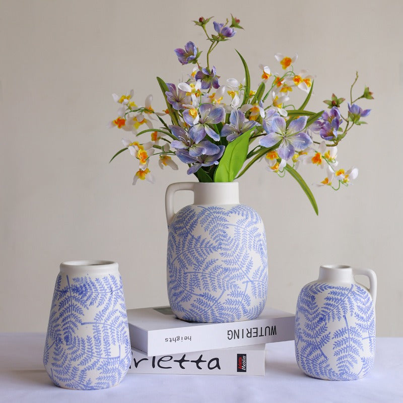 Blue Leave Ceramic Vase