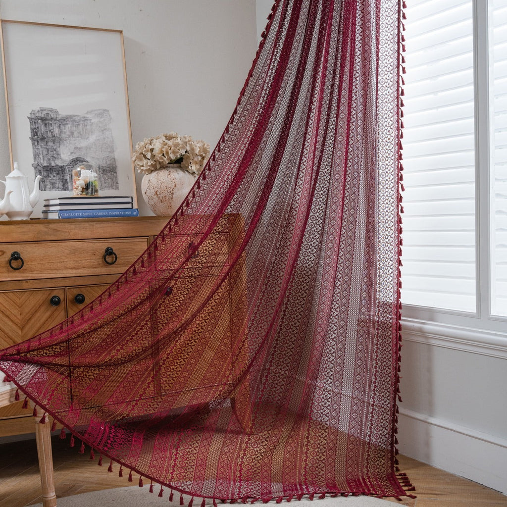 Soft Glow Lace & Fringe Curtain
