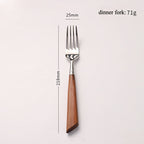 Wood Handle Silver Cutlery Set