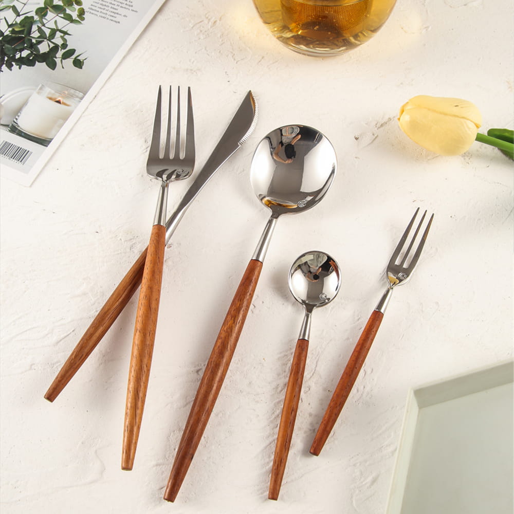 Dalbergia Rosewood Luxury Stainless Steel Cutlery Set