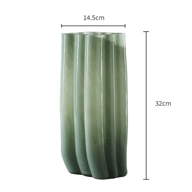 Green Serenity Glass Vase