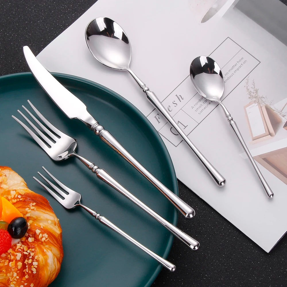 Rome Silver Luxury Stainless Steel Cutlery Set
