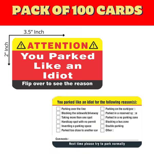You Parked Like an Id10t Cards