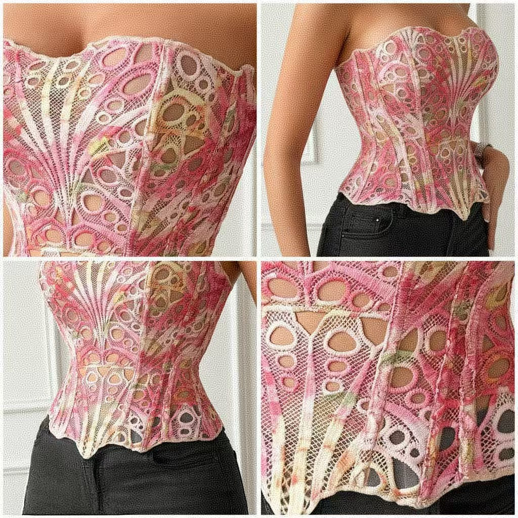 🌟 Women's Embroidered Tummy Control Corset