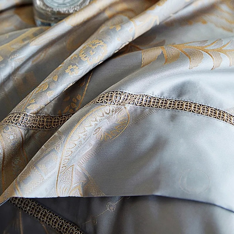 Freja Luxury Vintage Floral Jacquard Bedding Set