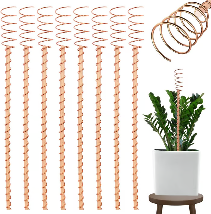 Electroculture Plant Stakes 8 Pack | Enhance Plant Growth with Natural Energy | Eco-Friendly, Copper Garden Stakes for Vibrant, Healthy Plants