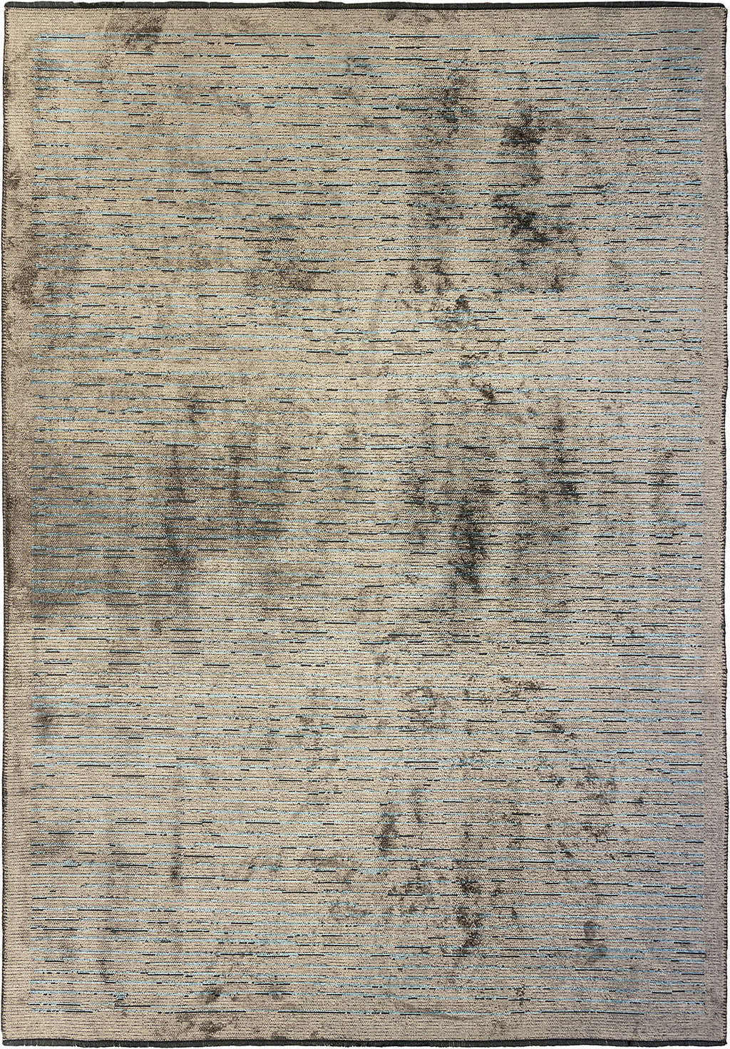 Stripe Blue - Beige - Dark Grey Rug