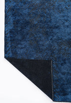 Rustic Navy Blue - Matte Black Rug
