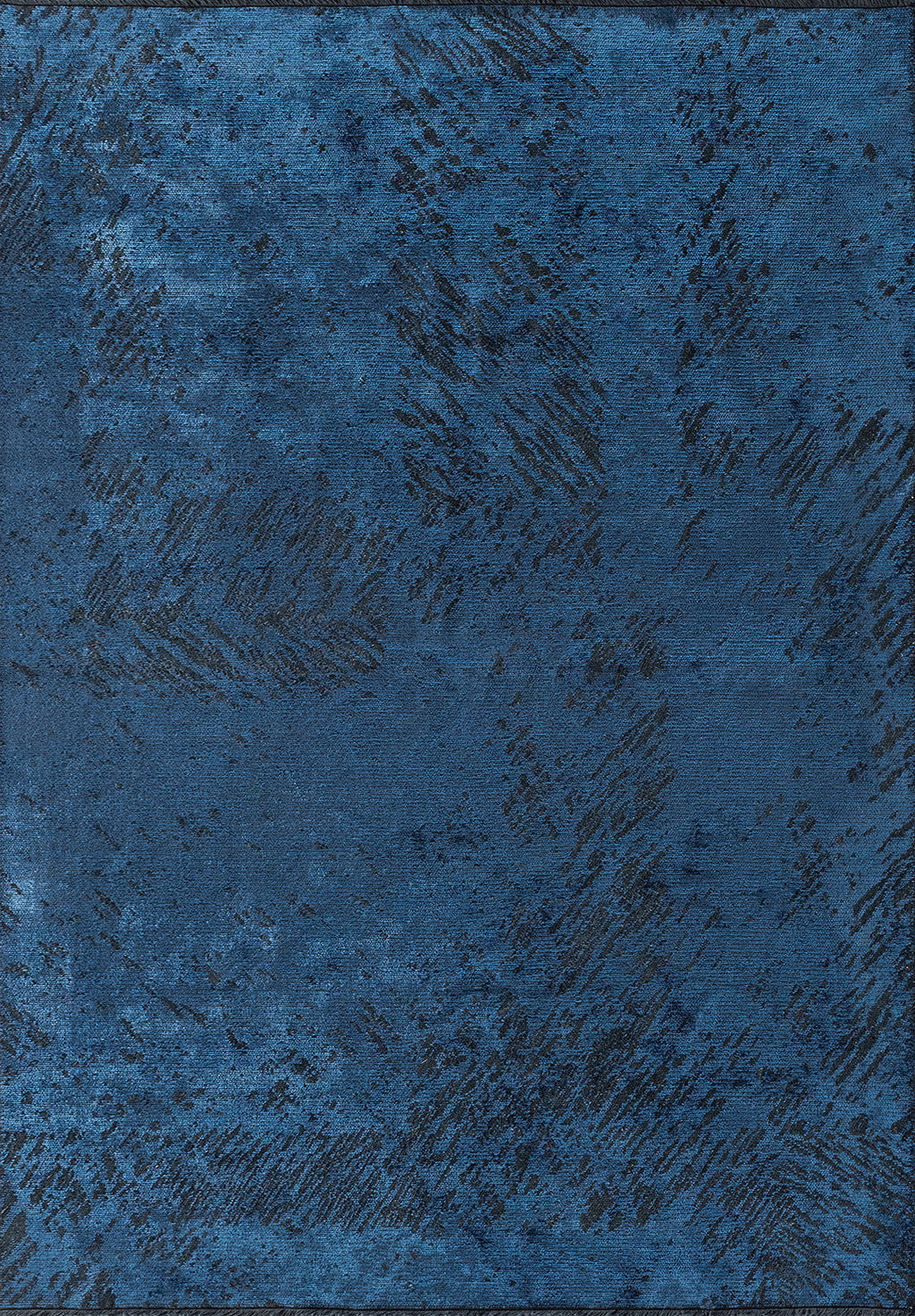 Rustic Navy Blue - Matte Black Rug