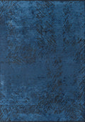 Rustic Navy Blue - Matte Black Rug