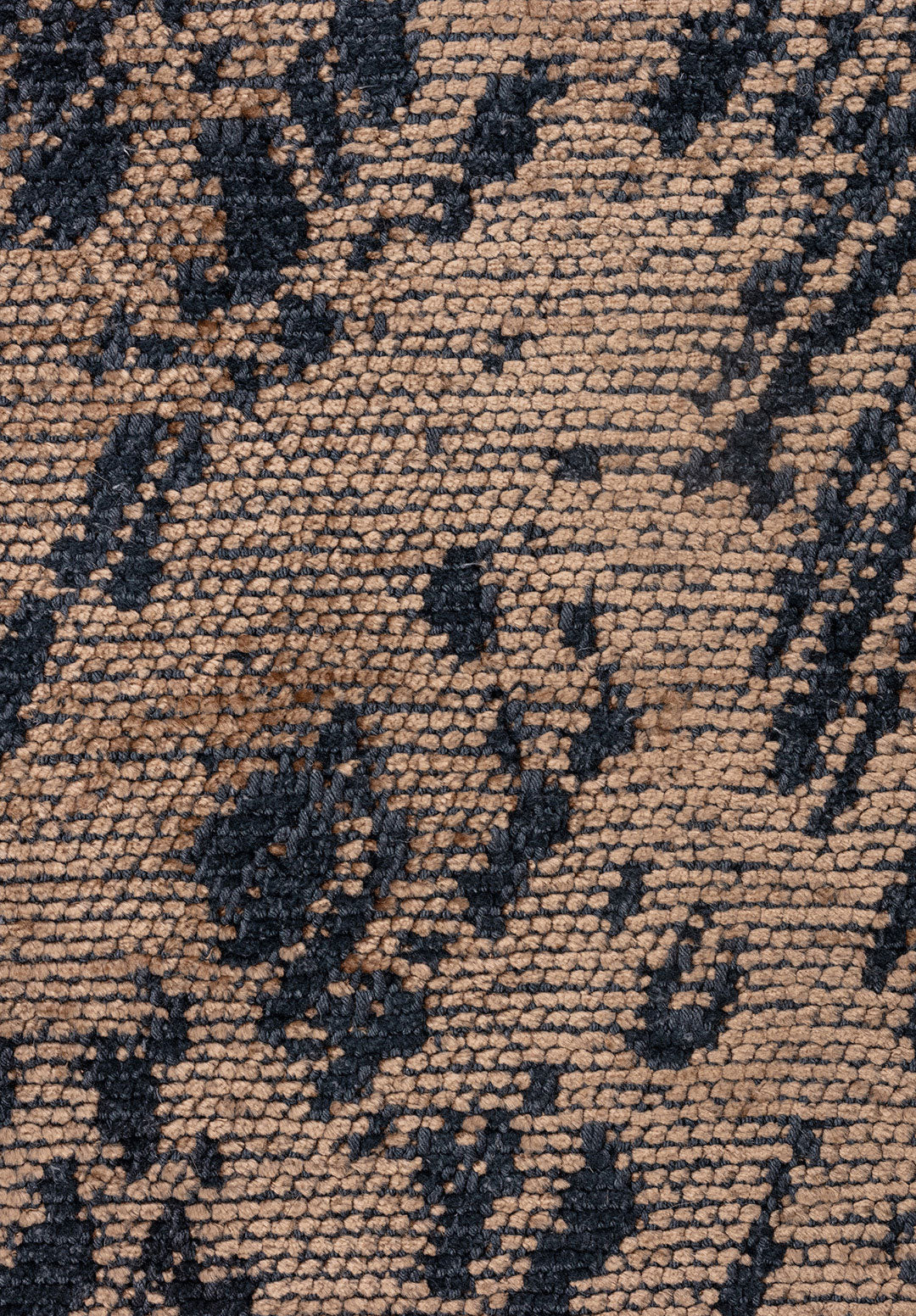 Rustic Dark Beige - Matte Black Rug