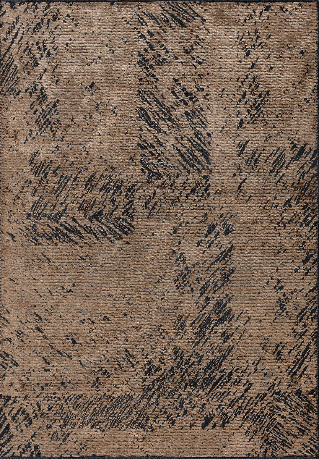 Rustic Dark Beige - Matte Black Rug