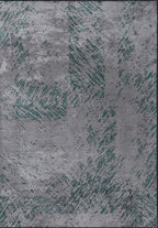 Rustic Grey - Dark Green Rug