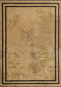 Parallel Border Gold - Black Rug