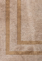 Parallel Border  Beige - Coffee Rug