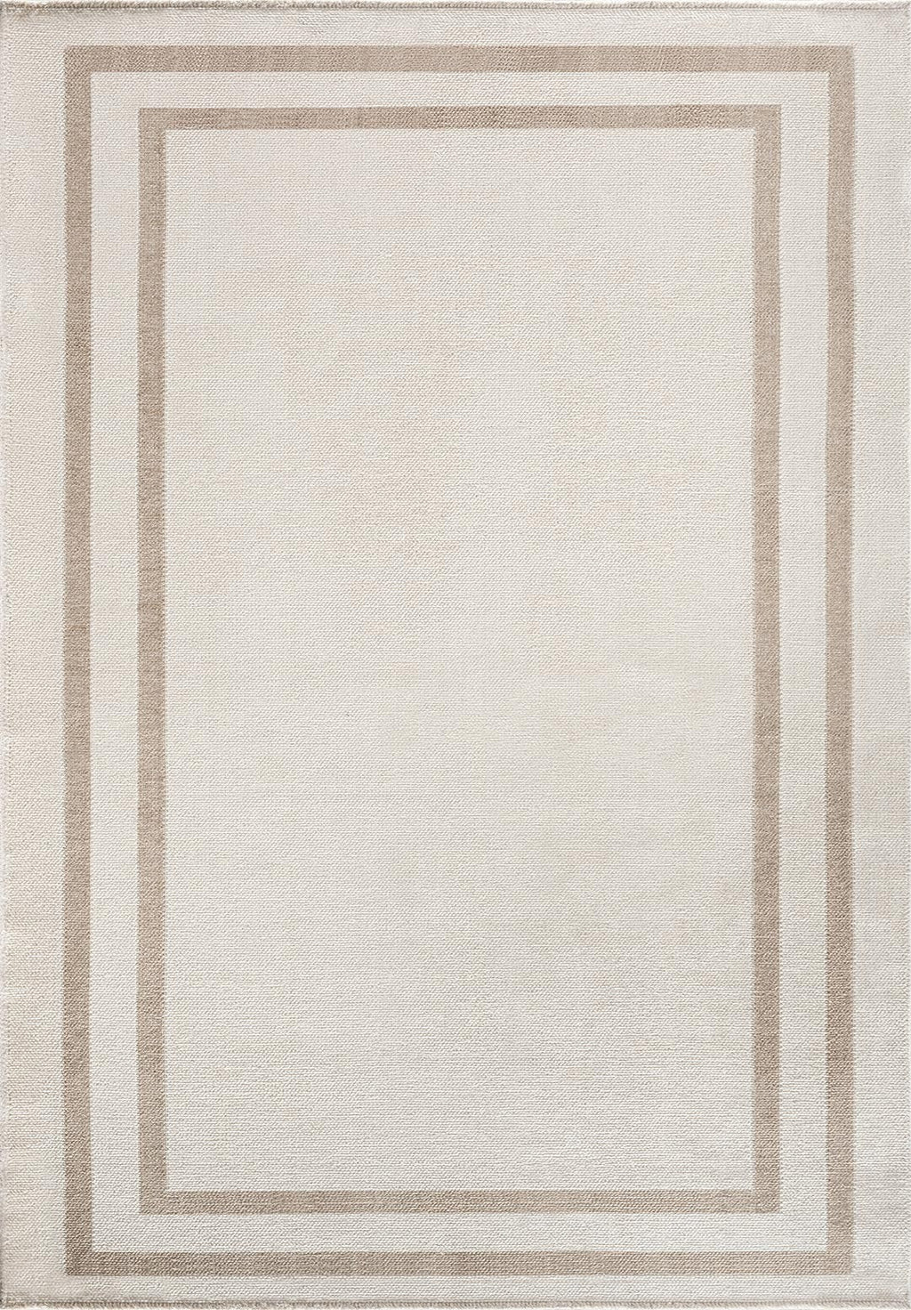 Parallel Border Ecru - Nougat Rug