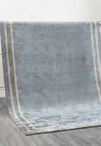 Parallel Border Blue - Beige Rug