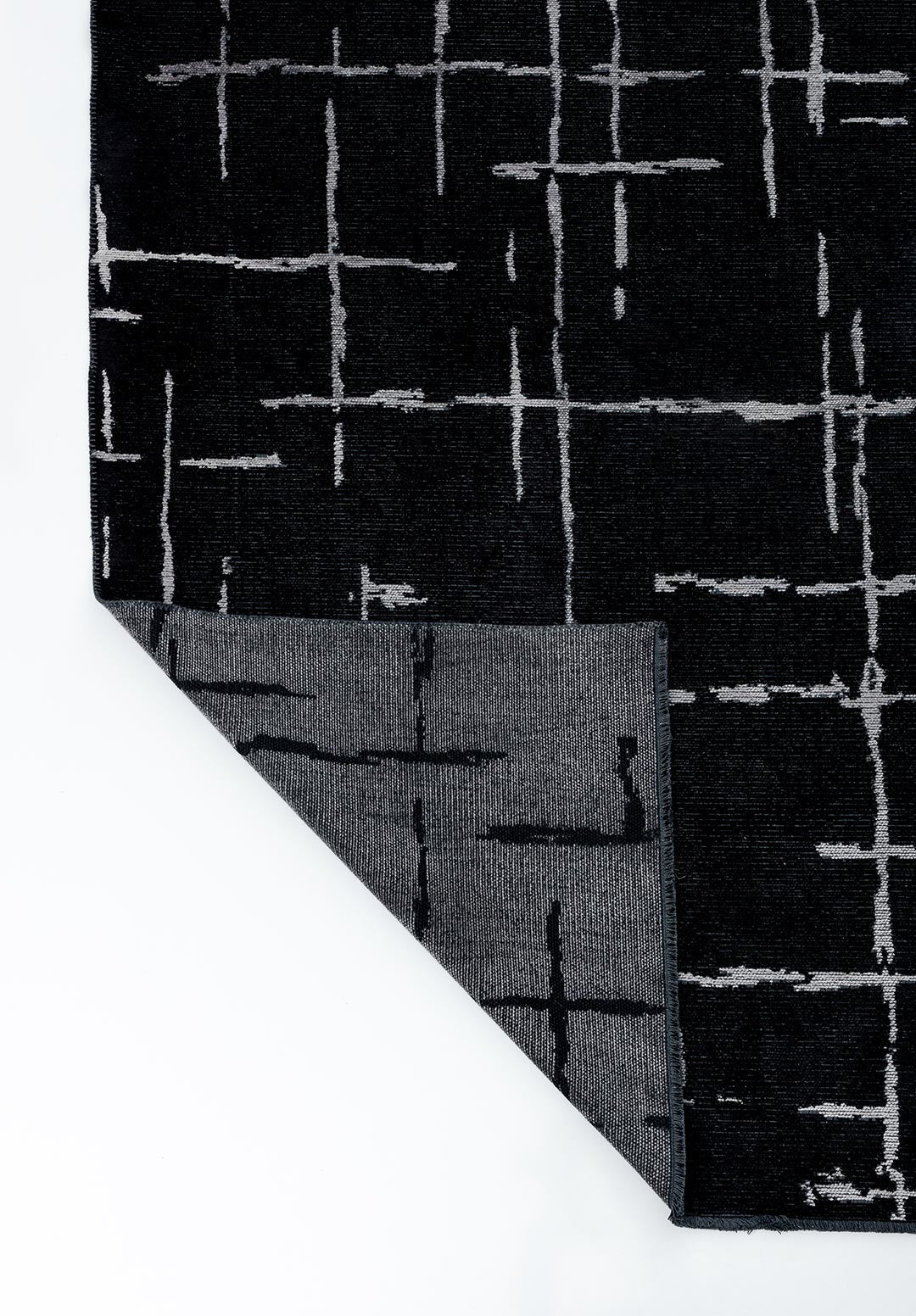 Mark Light Grey - Black Rug