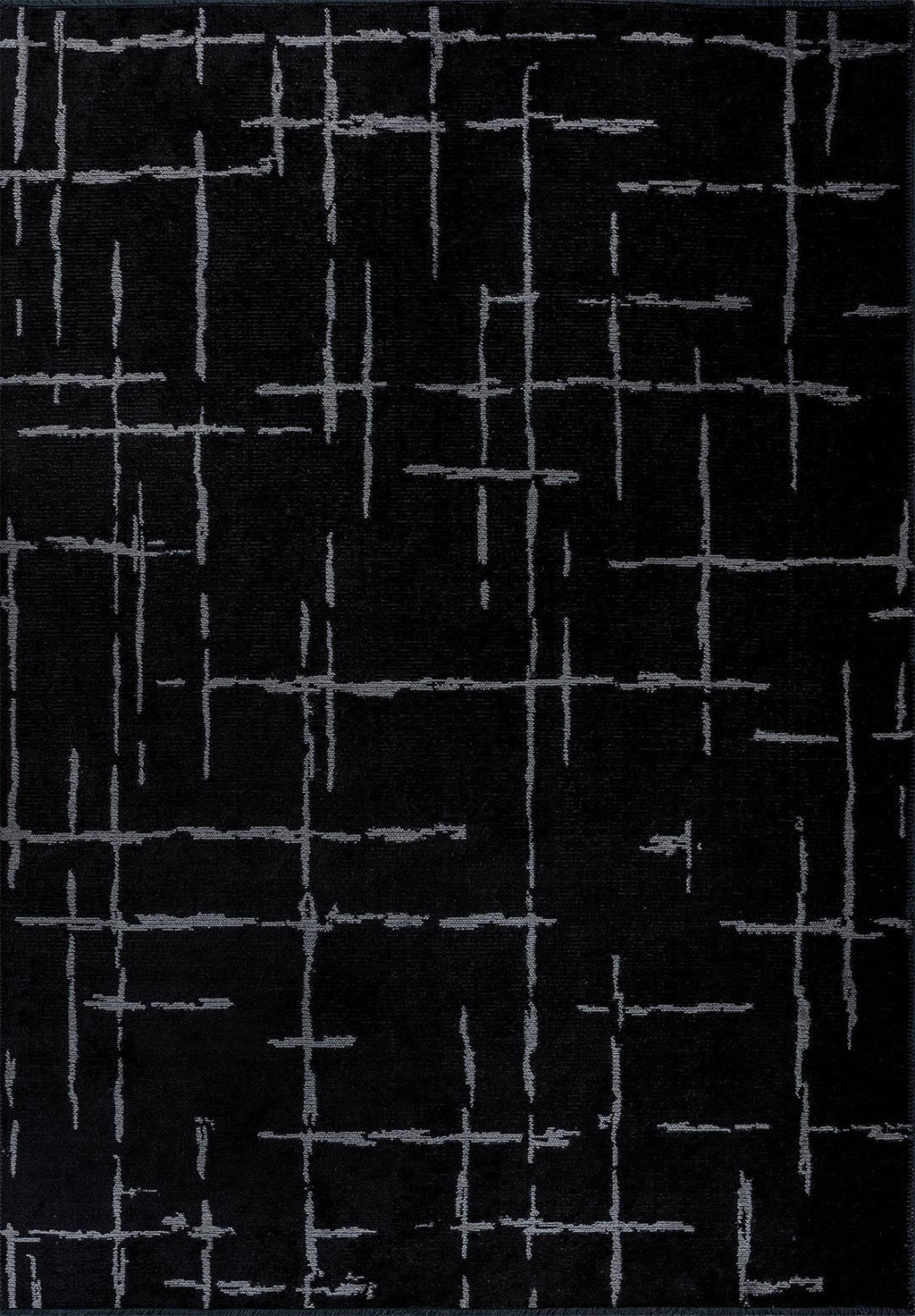 Mark Light Grey - Black Rug