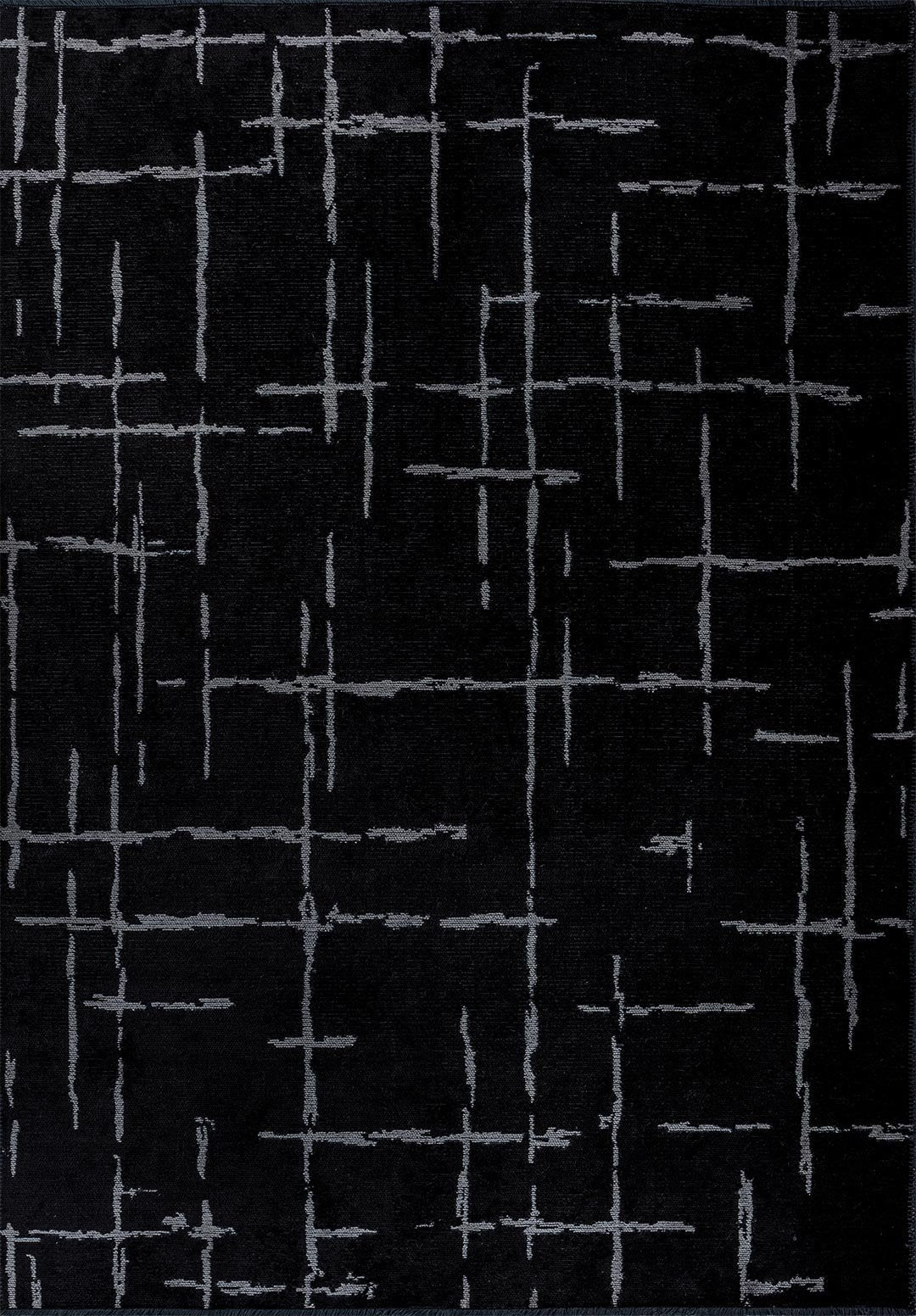 Mark Light Grey - Black Rug