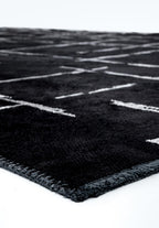 Mark Light Grey - Black Rug
