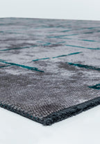 Mark Dark Turquoise - Light Grey Rug