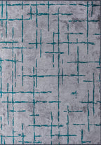 Mark Dark Turquoise - Light Grey Rug