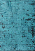 Space Turquoise - Matte Black Rug