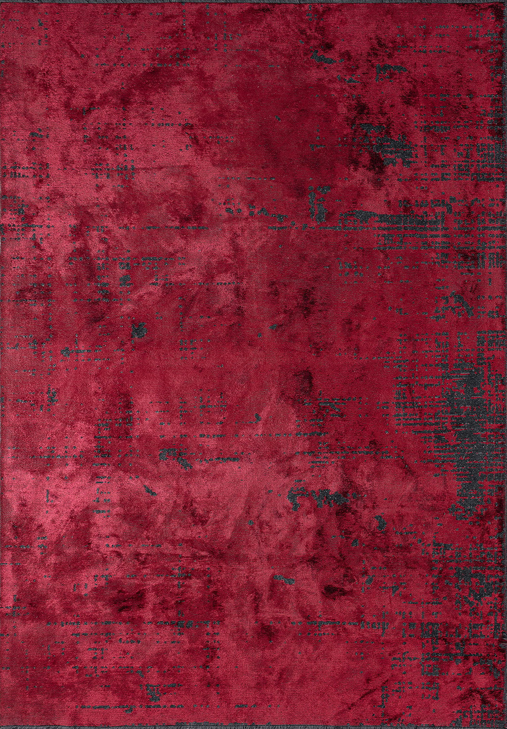 Space Red - Matte Black Rug
