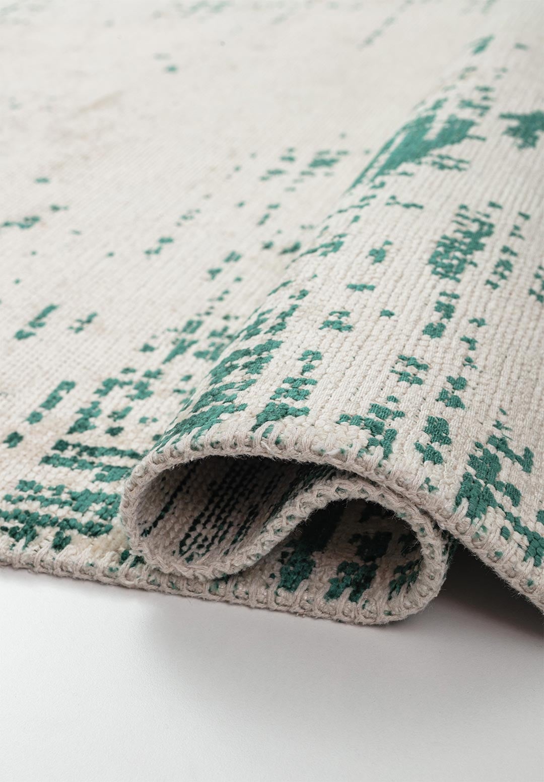 Space Ecru - Dark Green Rug