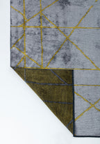 Grid Light Grey - Yellow Rug