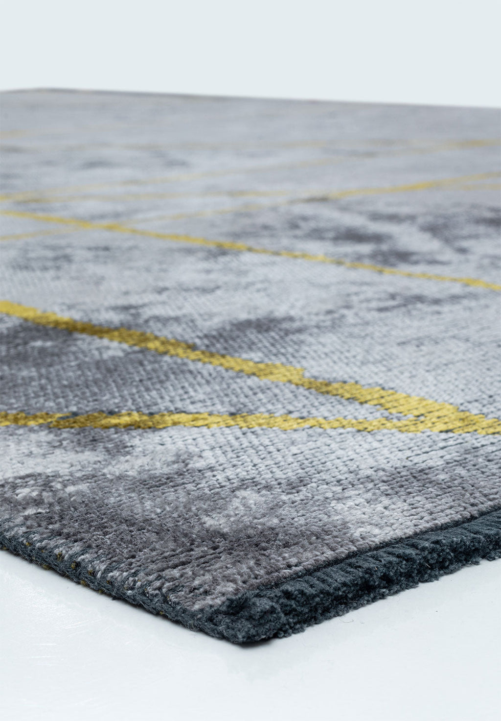 Grid Light Grey - Yellow Rug