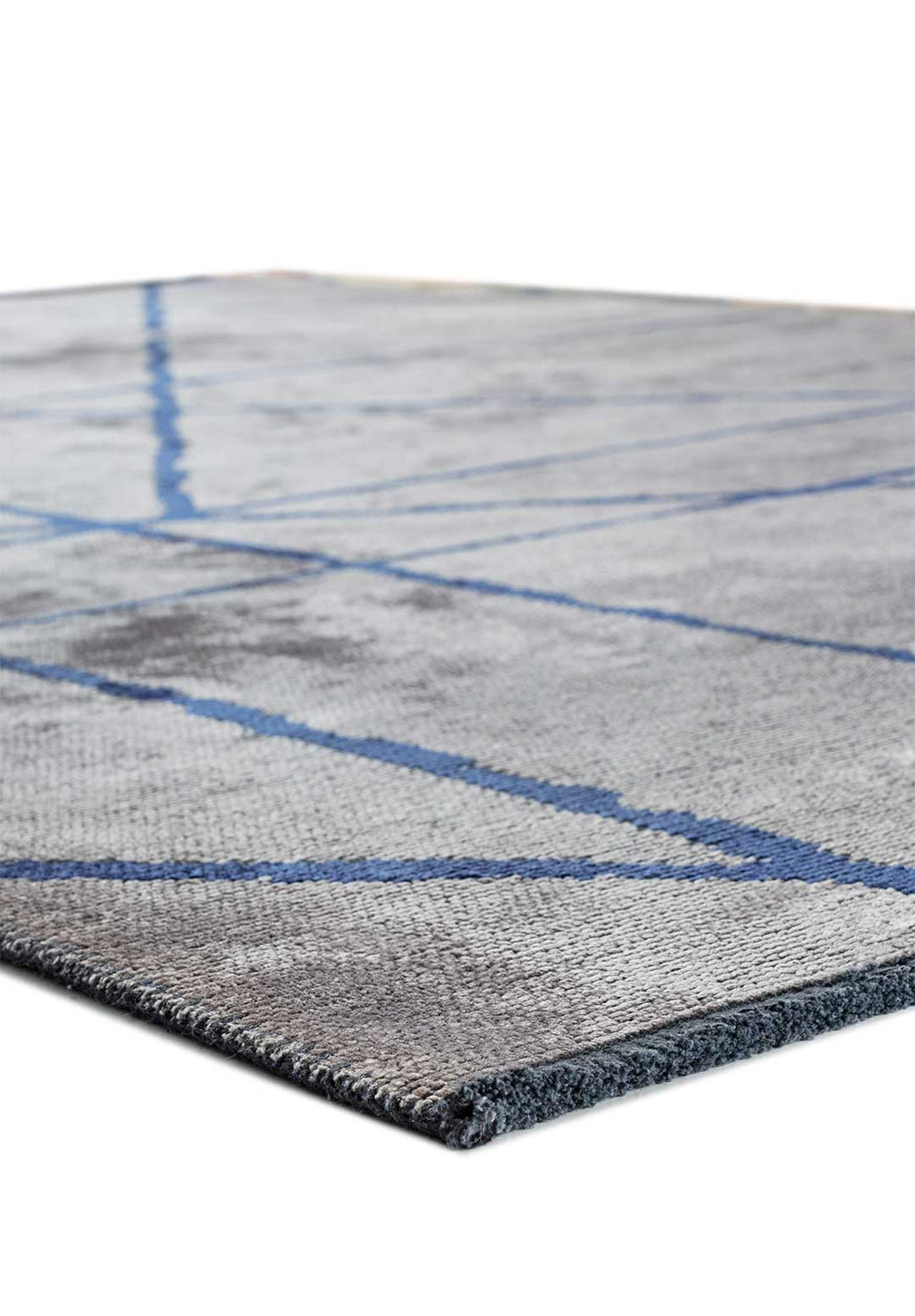 Grid Light Grey - Navy Blue Rug