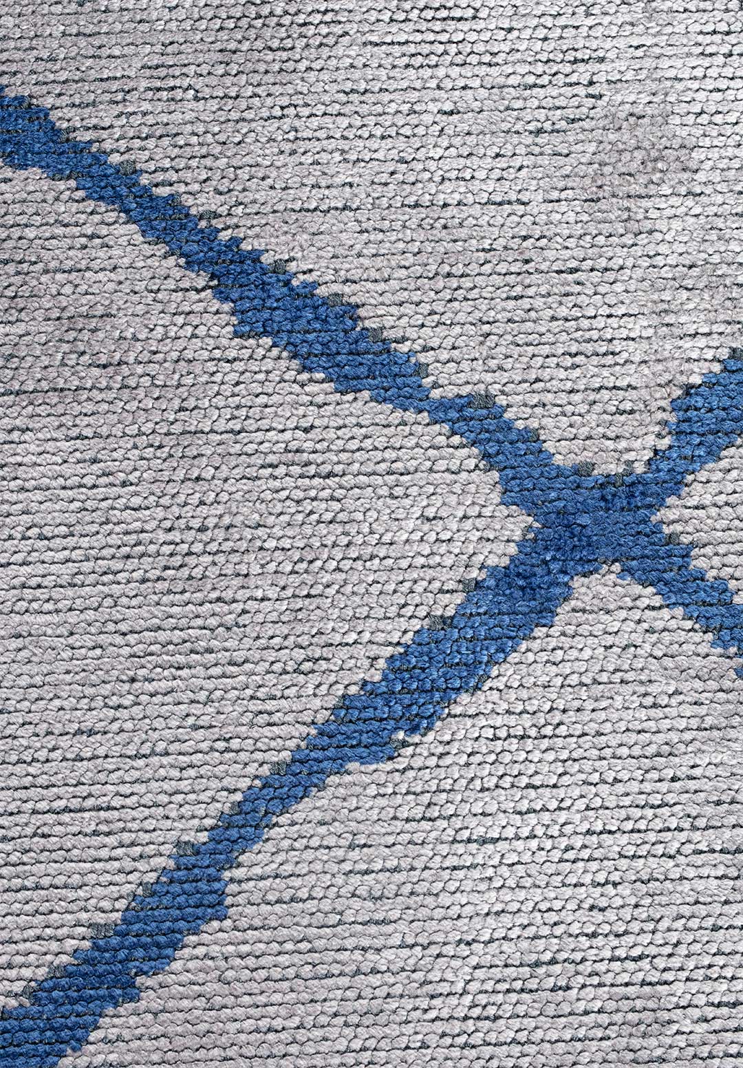 Grid Light Grey - Navy Blue Rug