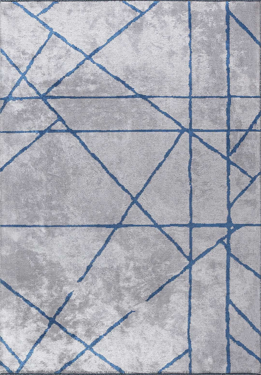 Grid Light Grey - Navy Blue Rug
