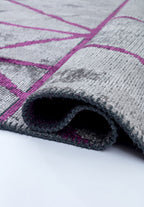 Grid Light Grey - Purple Rug