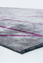 Grid Light Grey - Purple Rug