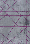 Grid Light Grey - Purple Rug